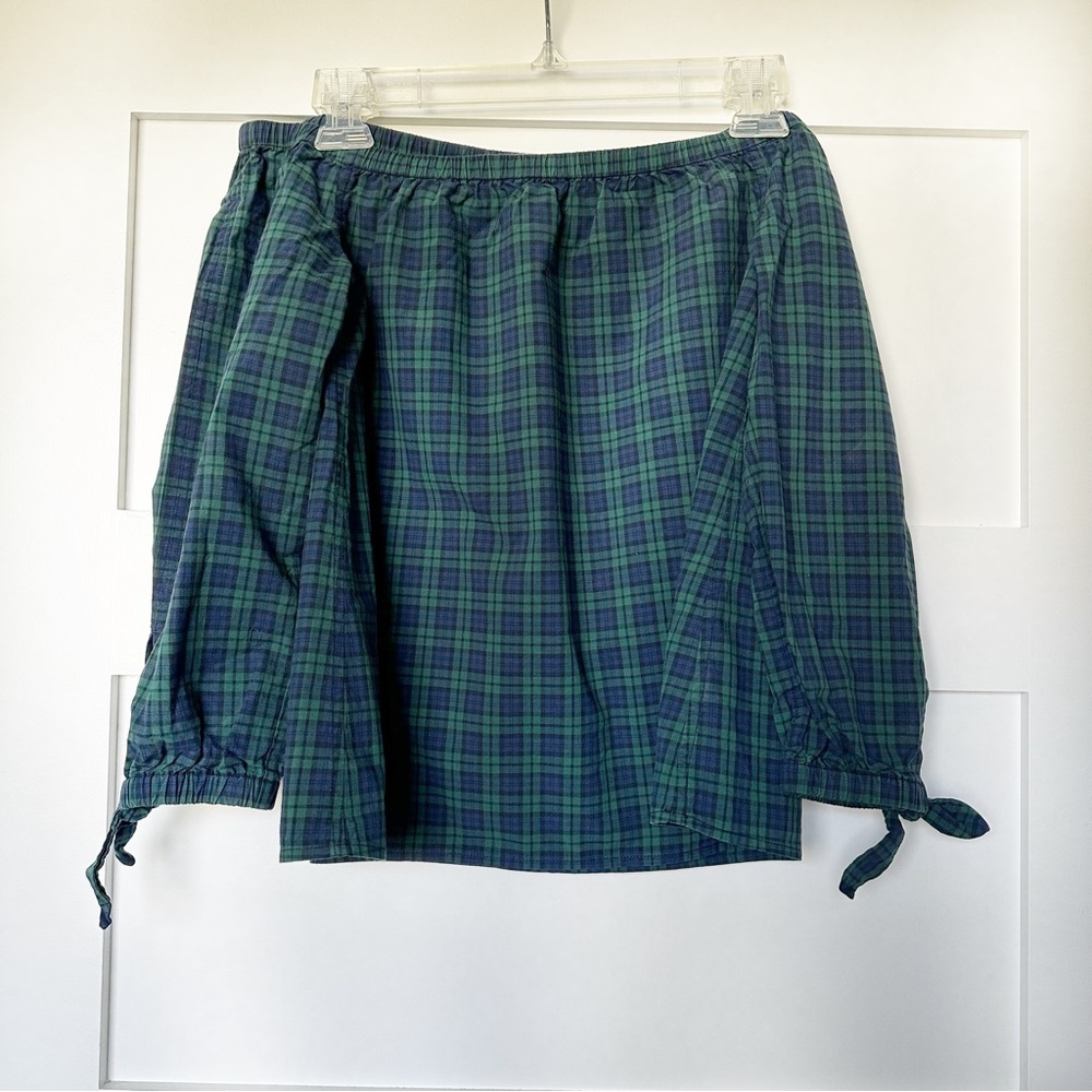 Vineyard Vines Tartan Plaid Off The Shoulder Top
